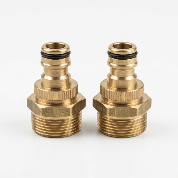 2xBrass Tap Connector Adaptor Universal Garden Tools Water Fit Hose Pipe Outdoor