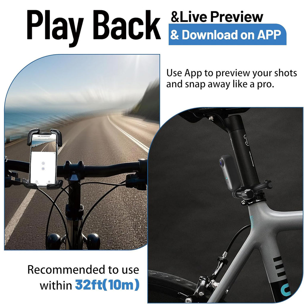 4K Mini Action Cam (Wi-Fi, 128GB) Wearable Body Cam