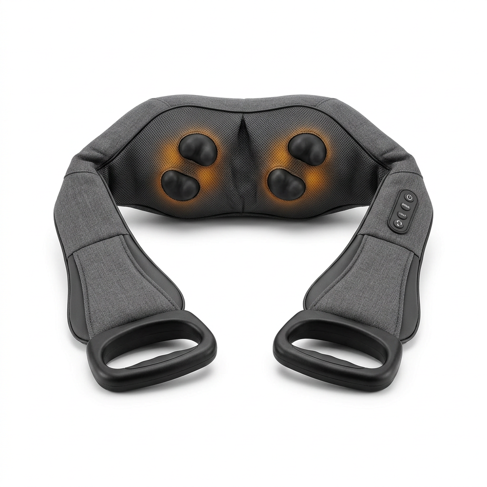 Neck Shoulder Massager with Shiatsu Heat Human Hand Cervical Trapezius Kneading