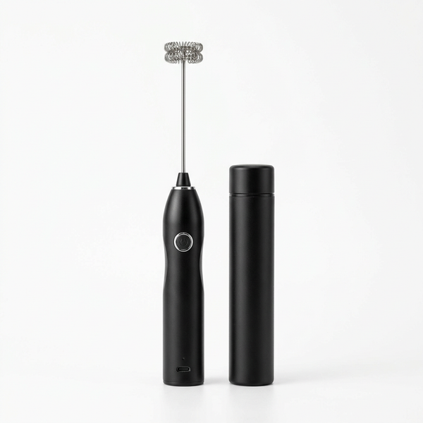 Rechargeable Electric Milk Frother 19000RPM Portable Travel Coffee Whisk and Cover