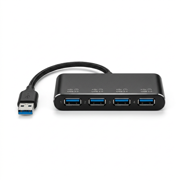 USB 3.0 High Speed 4 Ports Hub Splitter Adapter Multi Desktop PC Laptop UK